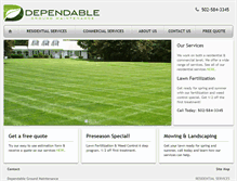 Tablet Screenshot of dependableground.com